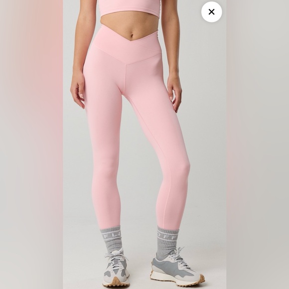 aerie Pants - OFFLINE By Aerie Real Me High Waisted Crossover Legging color club pink